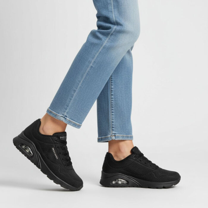 Skechers Uno Shiny Scale Sneakers zwart