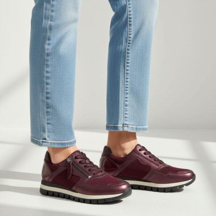 Gabor Sneakers rood Suede – Bordeaux