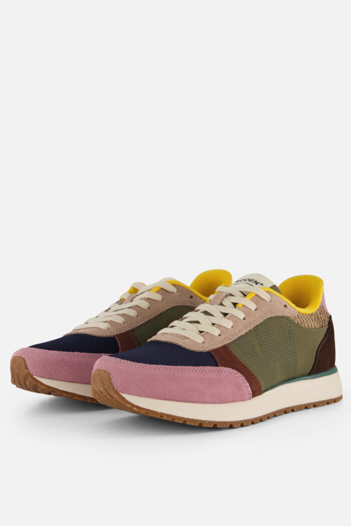 Woden Ronja Multi Sneakers bruin Suede – Groen