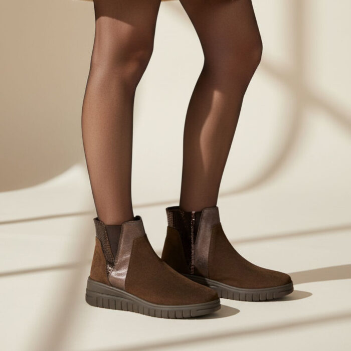 Feyn Enkellaarsjes bruin Suede
