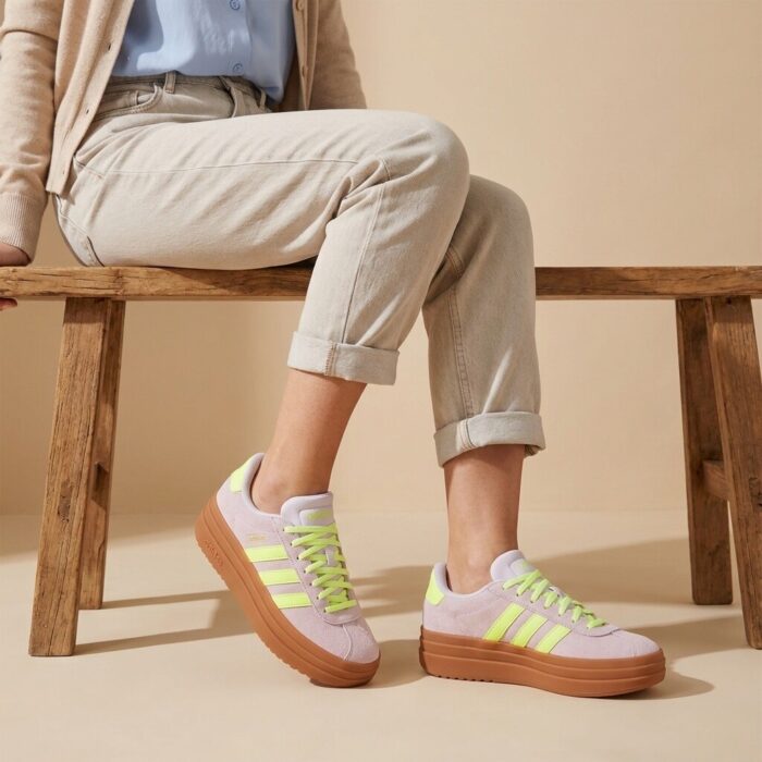 Adidas VL Court Bold Sneakers paars Leer – Blauw