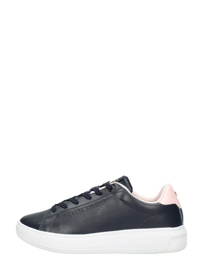 Tommy Hilfiger Lowcut Leather Cupsole – Blauw