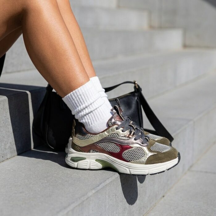 Cellini Sneakers groen Mesh/Suède – Combinatie