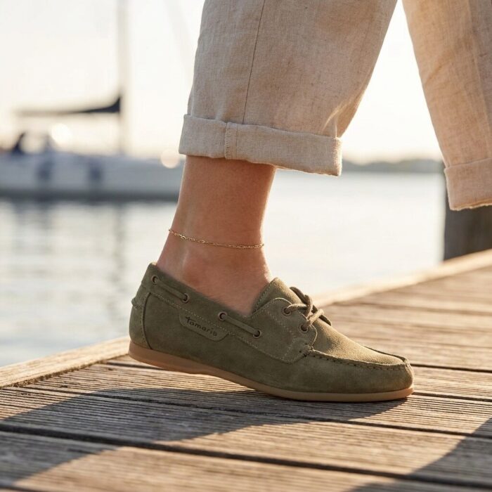 Tamaris Bootschoen groen Leer
