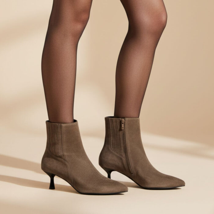 Linea Zeta Linea Zeta Enkellaarsjes taupe Suede