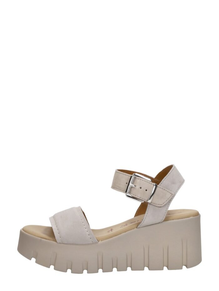 tamaris Sandalen Plat – Taupe