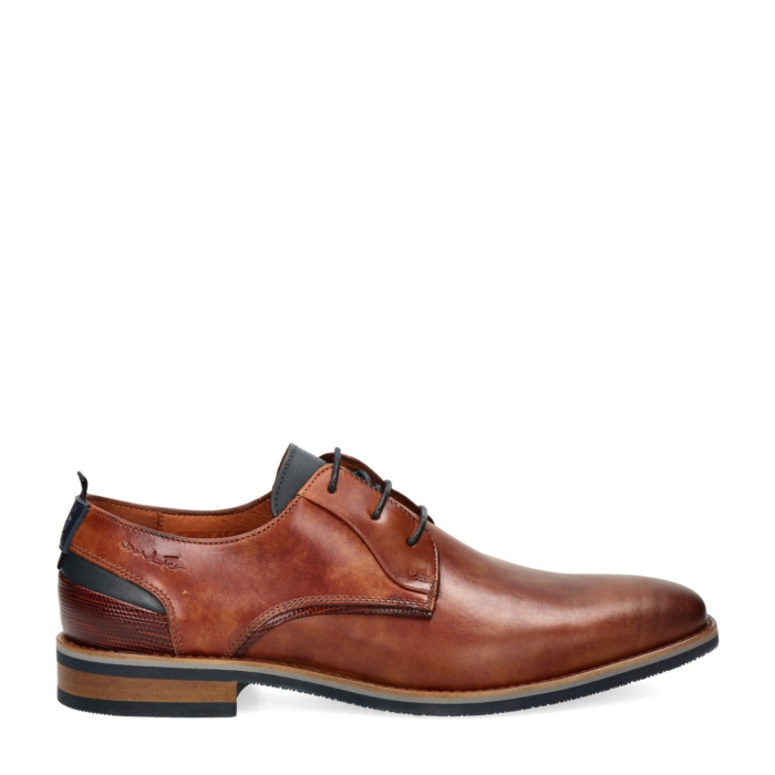 Van Lier Amailfi lage nette schoenen – Cognac