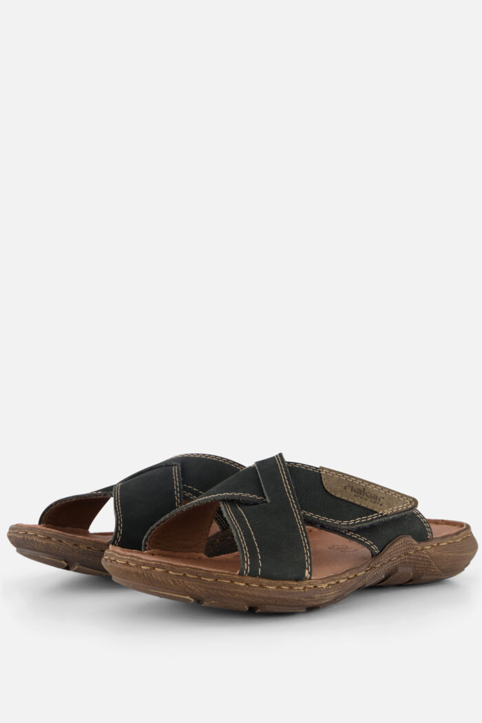 Rieker Jaipur Morelia Slippers blauw Imitatieleer