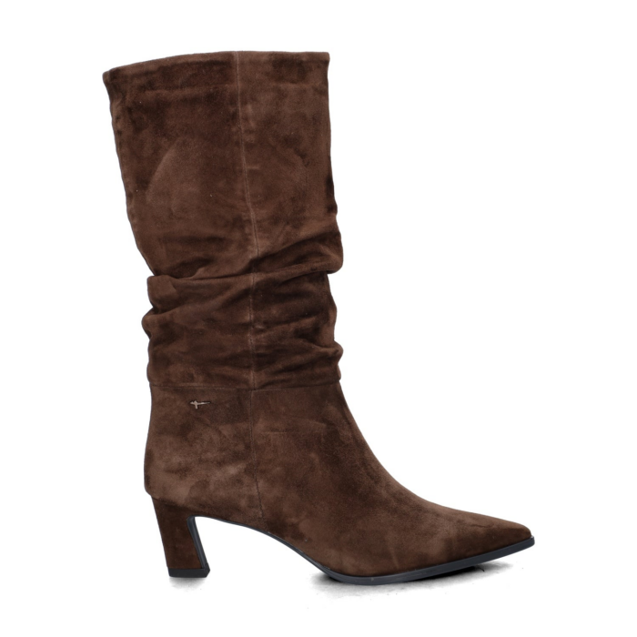 Tamaris Suède boots met hak boots – Bruin