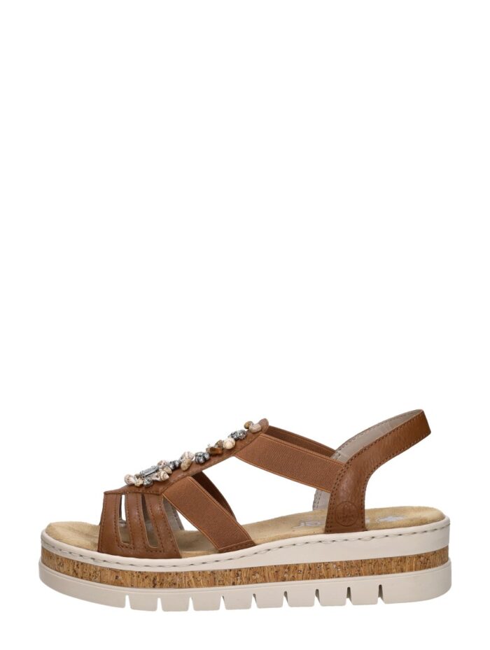 Rieker Sandalen Plat – Cognac