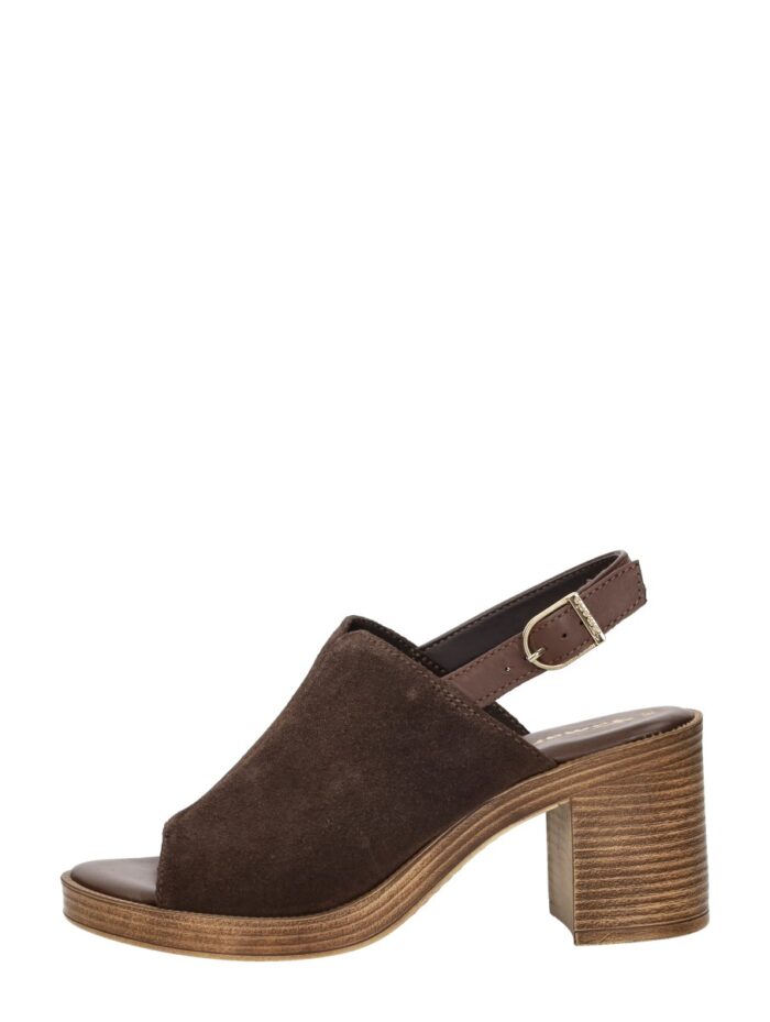 tamaris Sandalen Met Hak bruin Suède