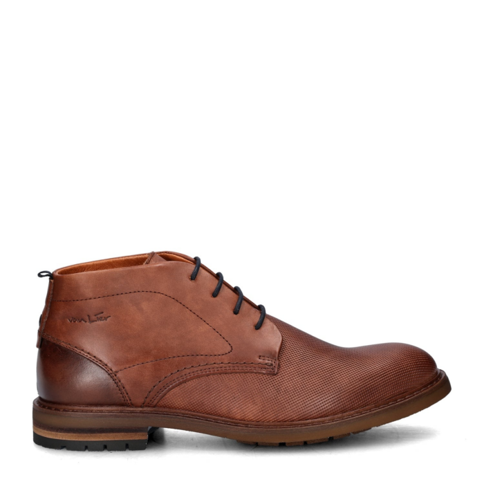 Van Lier Dino hoge nette schoenen – Cognac