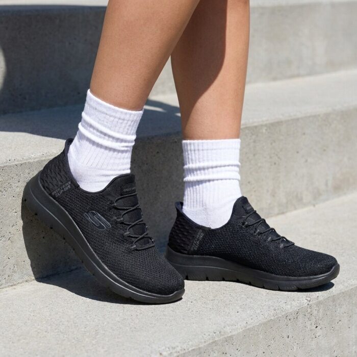 Skechers Slip-ins Summits Wide Fit zwart Textiel