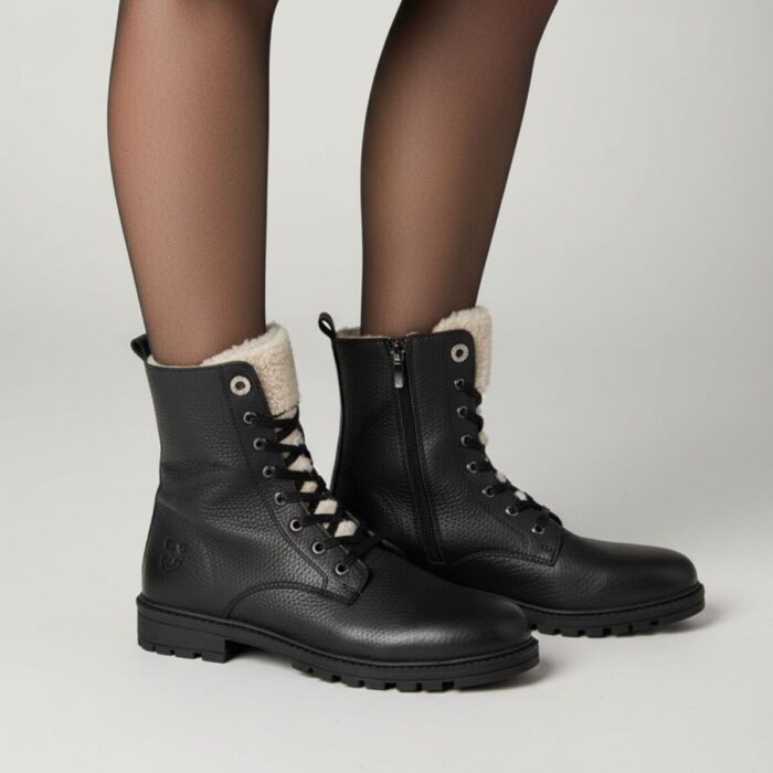 Muyters Veterboots zwart Leer