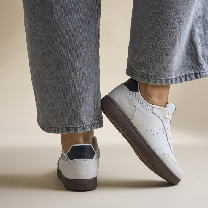Woden Bjork Mix Sneakers wit Leer