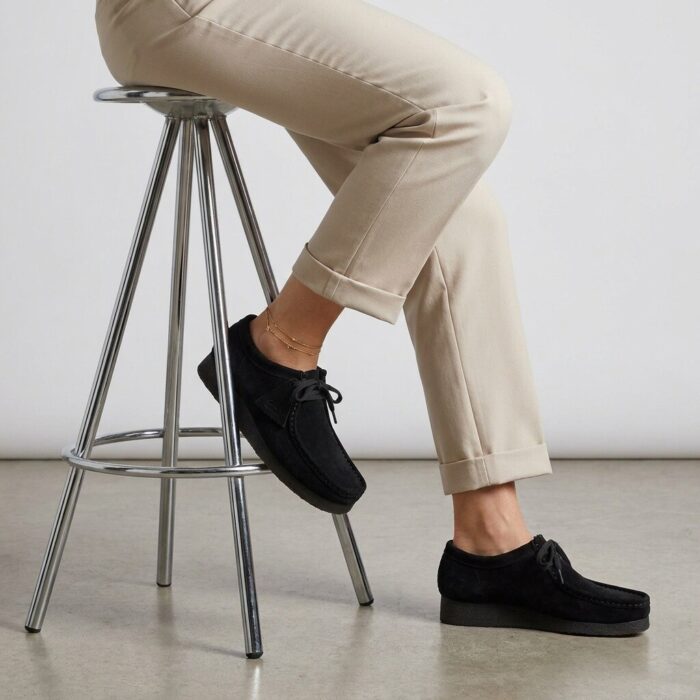 Clarks Wallabee Evo Veterschoenen zwart Suede