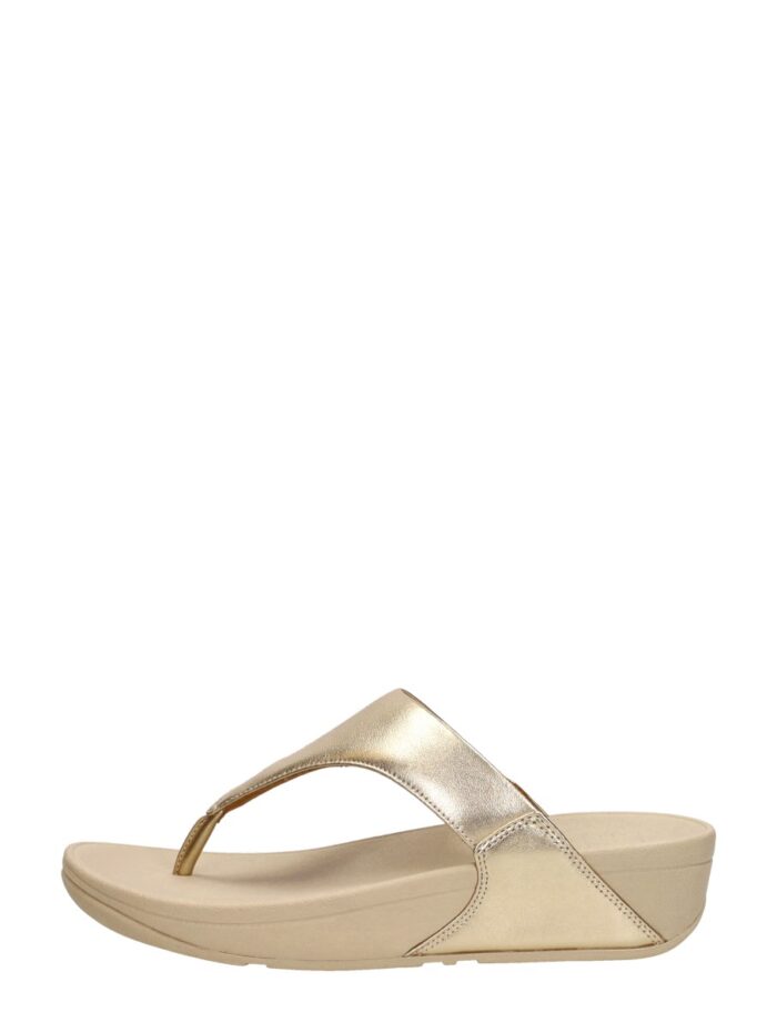 FitFlop Lulu Leather Toepost – Goudkleur