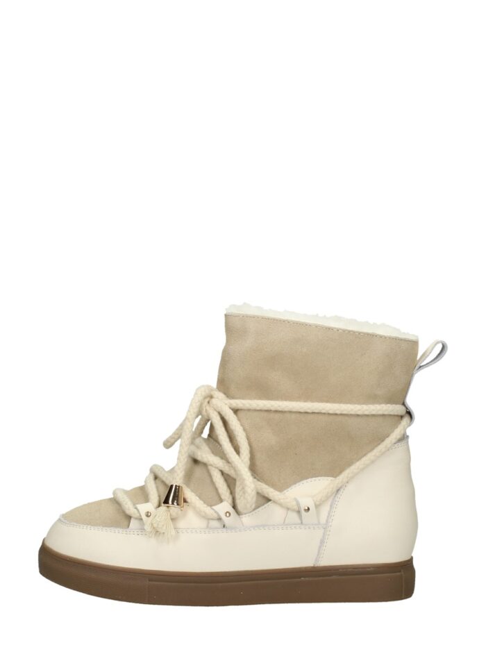 Sub55 Enkellaarsjes Plat – Beige