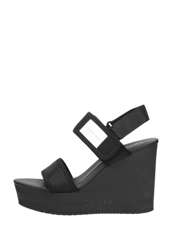 Calvin Klein Wedge Sandal Badge – Zwart