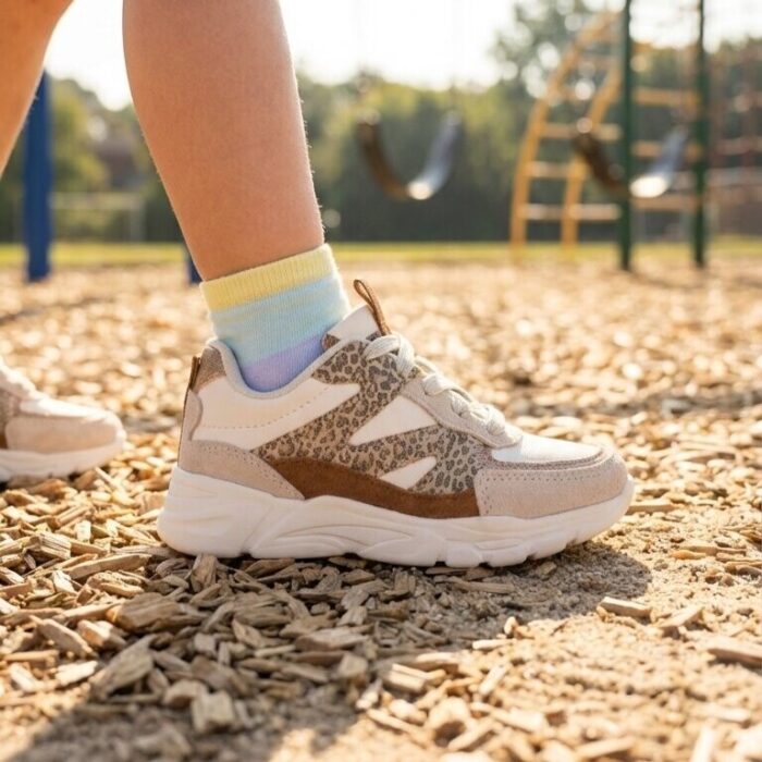 Muyters Sneakers Leopard beige Leer