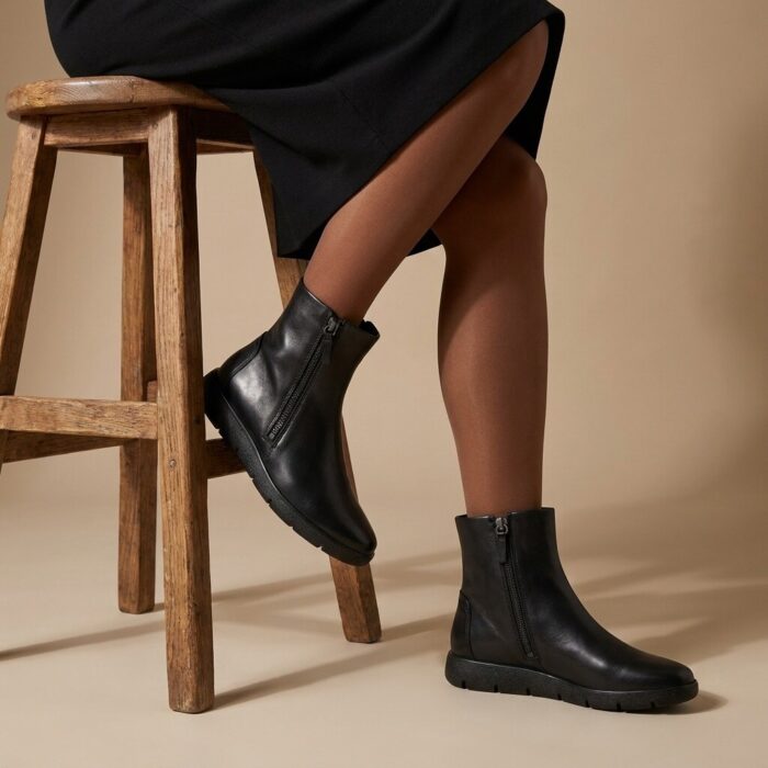 ECCO bella 2 W zip enkellaarsjes zwart