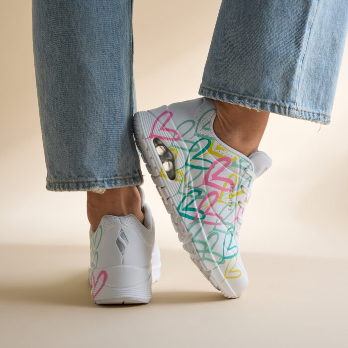 Skechers Uno Changed Love Sneakers wit