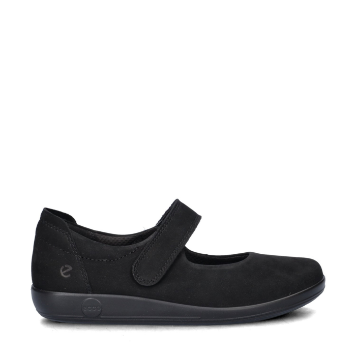 ECCO Soft 2.0 Mary-Jane zwart Nubuck