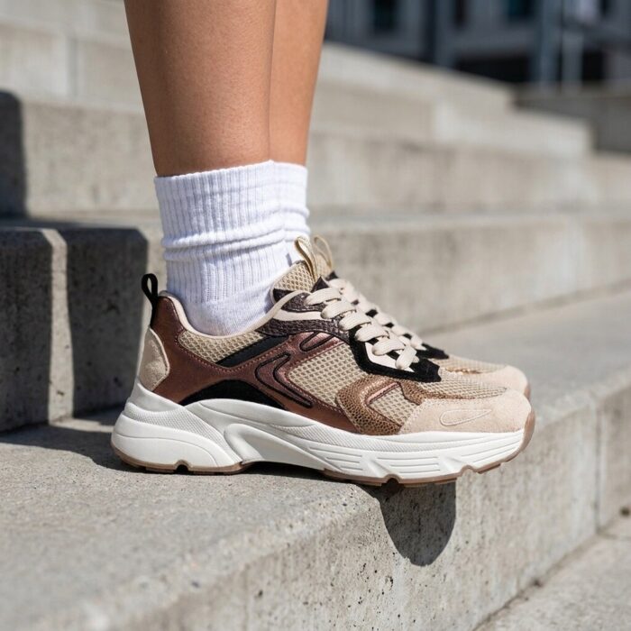 Cellini Sneakers koper Suède/ Mesh – Bruin