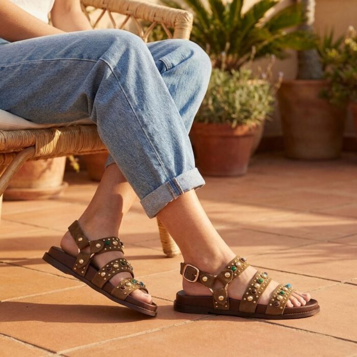 Linea Zeta Linea Zeta Sandalen bruin Leer