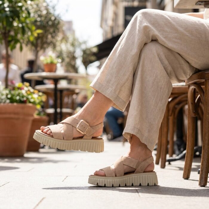 tamaris Sandalen beige Suède
