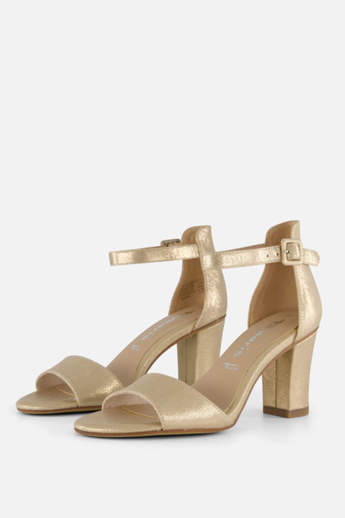tamaris Sandalen met hak goud Textiel
