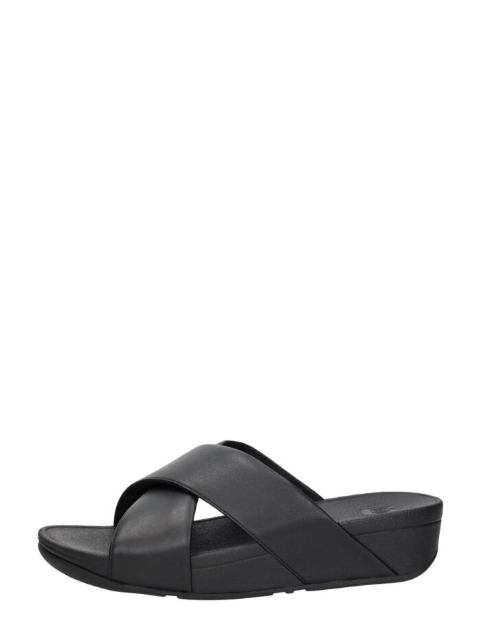 FitFlop Lulu Leather Cross Slides – Zwart