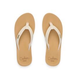 Reef Baja Sands leren teenslippers ecru