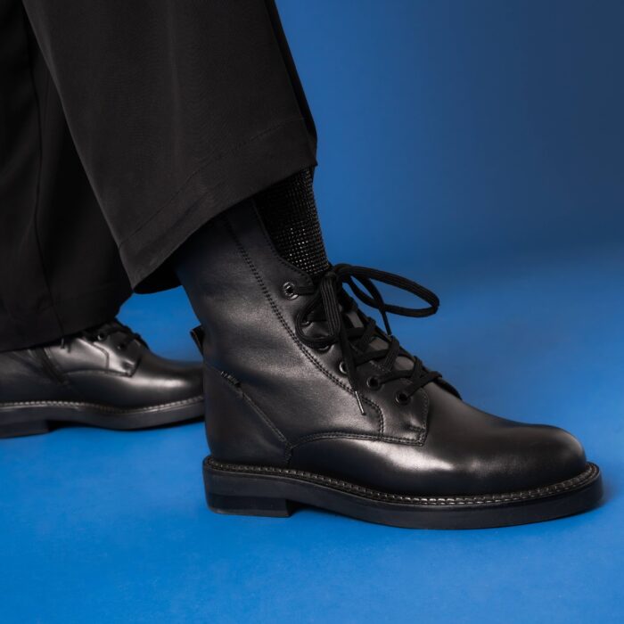 Mexx Pina Mabel Veterboots zwart Leer