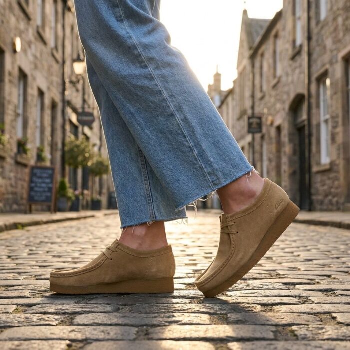 Clarks Wallebee Evo beige Suede – Taupe