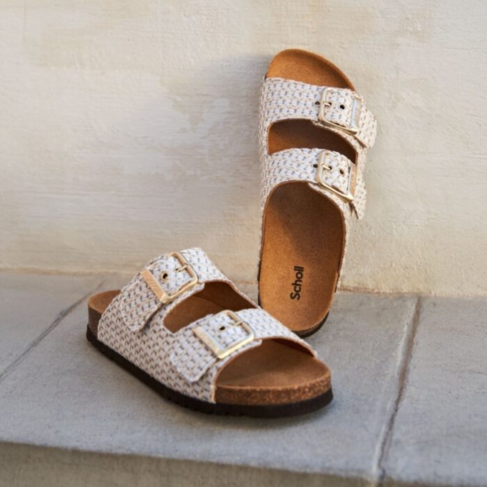 Scholl Noelle Raffia Slippers wit Synthetisch