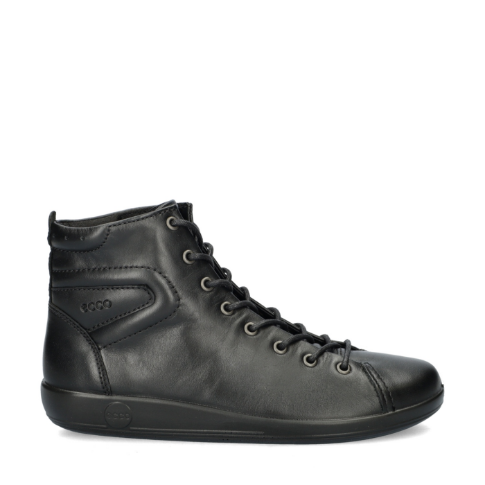 ECCO Soft 2.0 hoge sneakers – Zwart