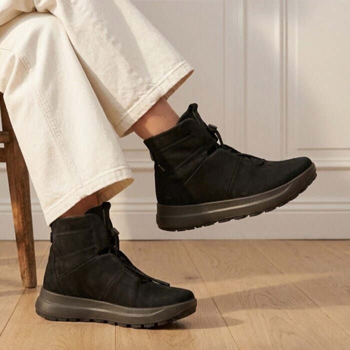 ECCO Solice Veterboots zwart Nubuck