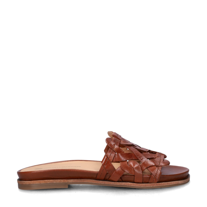 Fred de la Bretoniere Freedy June slippers – Cognac