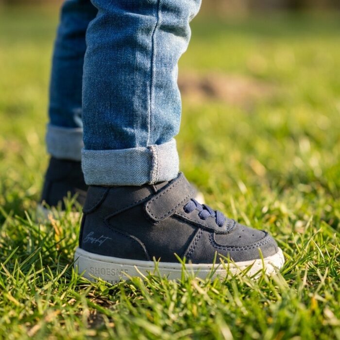 Shoesme Babyschoenen Veterboots blauw Leer