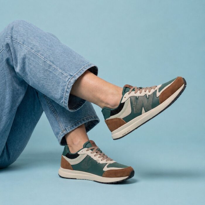 Woden Rigmor Sneakers cognac Suede – Groen