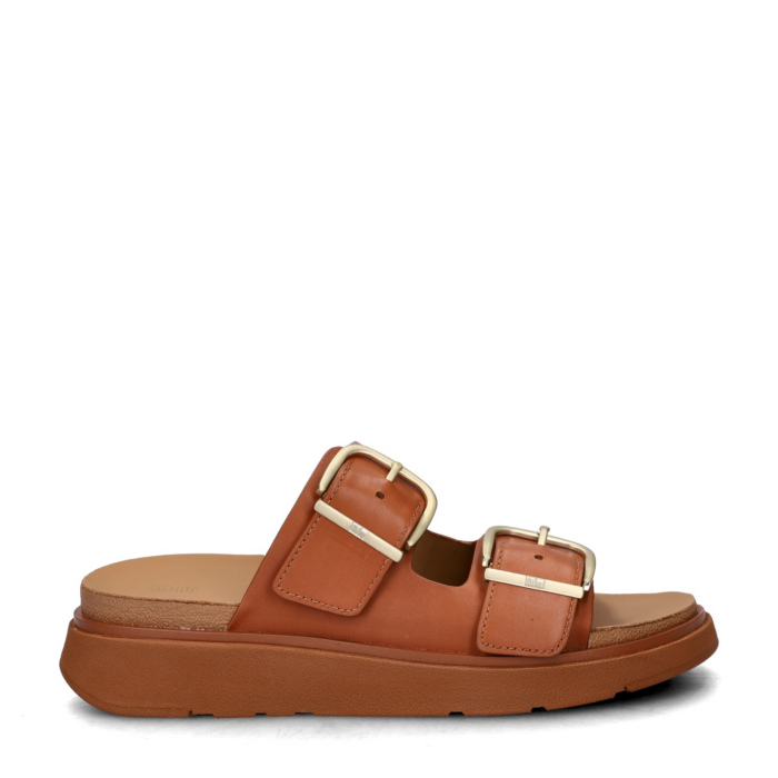 FitFlop Gen-FF Buckle Two-Bar slippers – Cognac