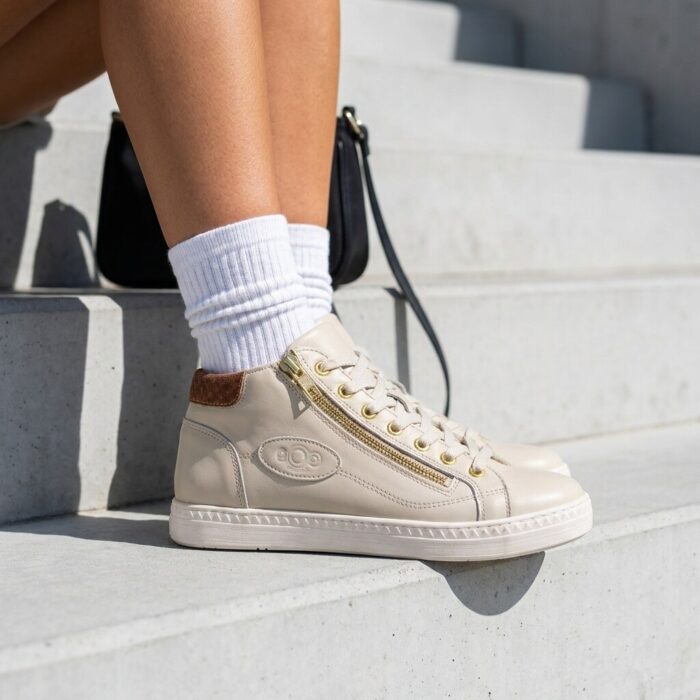 Aqa Sneakers wit Leer