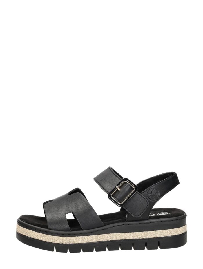 Rieker Sandalen Plat – Zwart