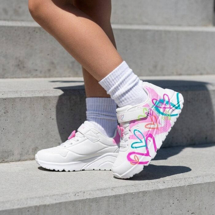Skechers Uno Lite Graffiti Hearts wit Synthetisch
