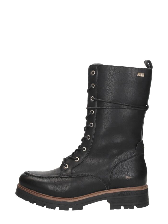 mustang Veterschoenen Hoog – Zwart