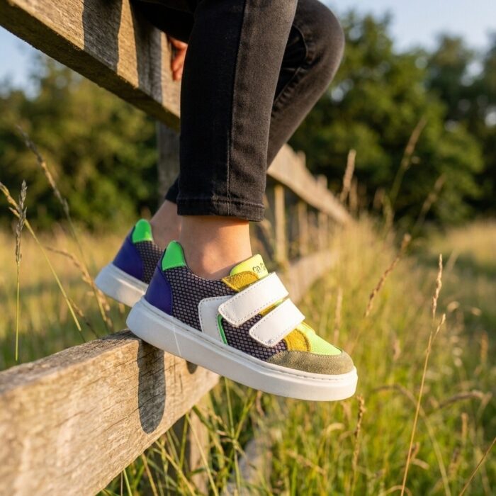Muyters Velcro Sneakers groen Leer – Combinatie