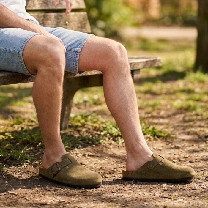 Scholl Olivier Muiltjes groen Suede