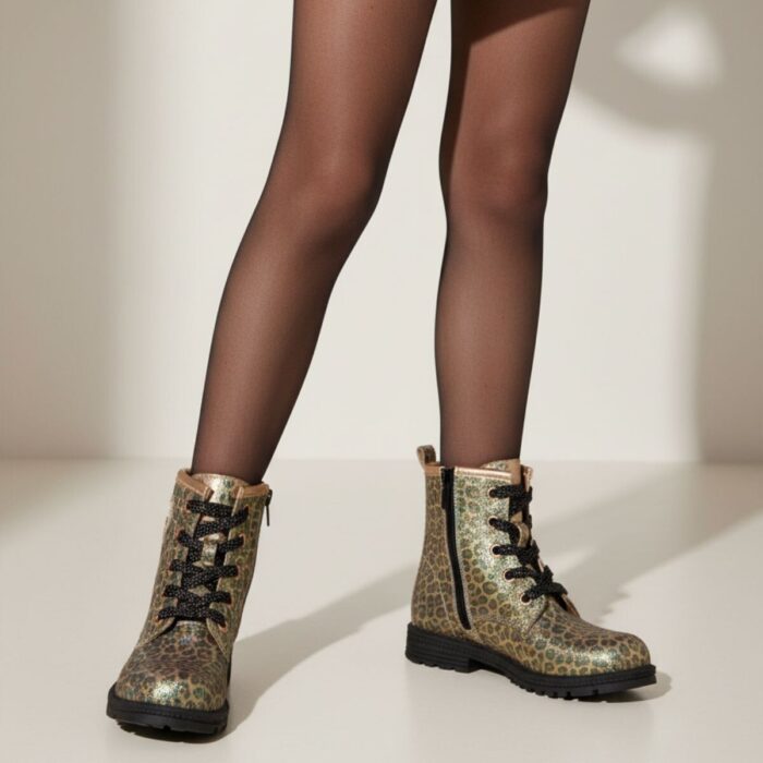 Muyters Leopard Veterboots goud Leer