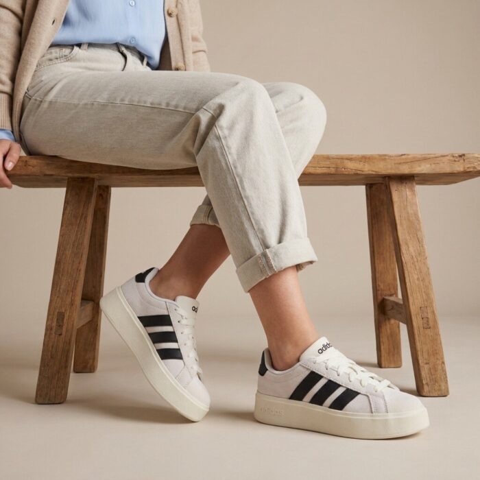 Adidas Streettalk Bold Sneakers wit Leer